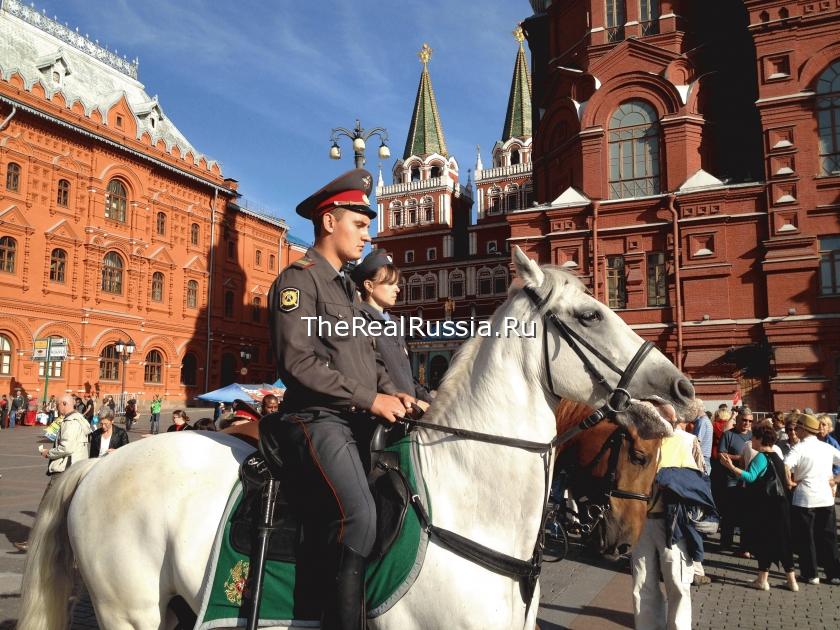 Police on horseback in Moscow